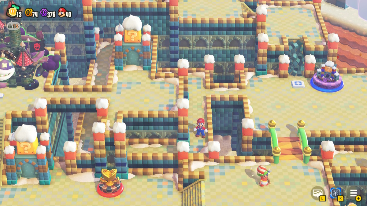 Path towards the question mark in World 4 of Mario Wonder.